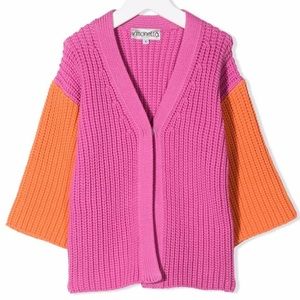 Simonetta colour-block ribbed cardigan kids size 6